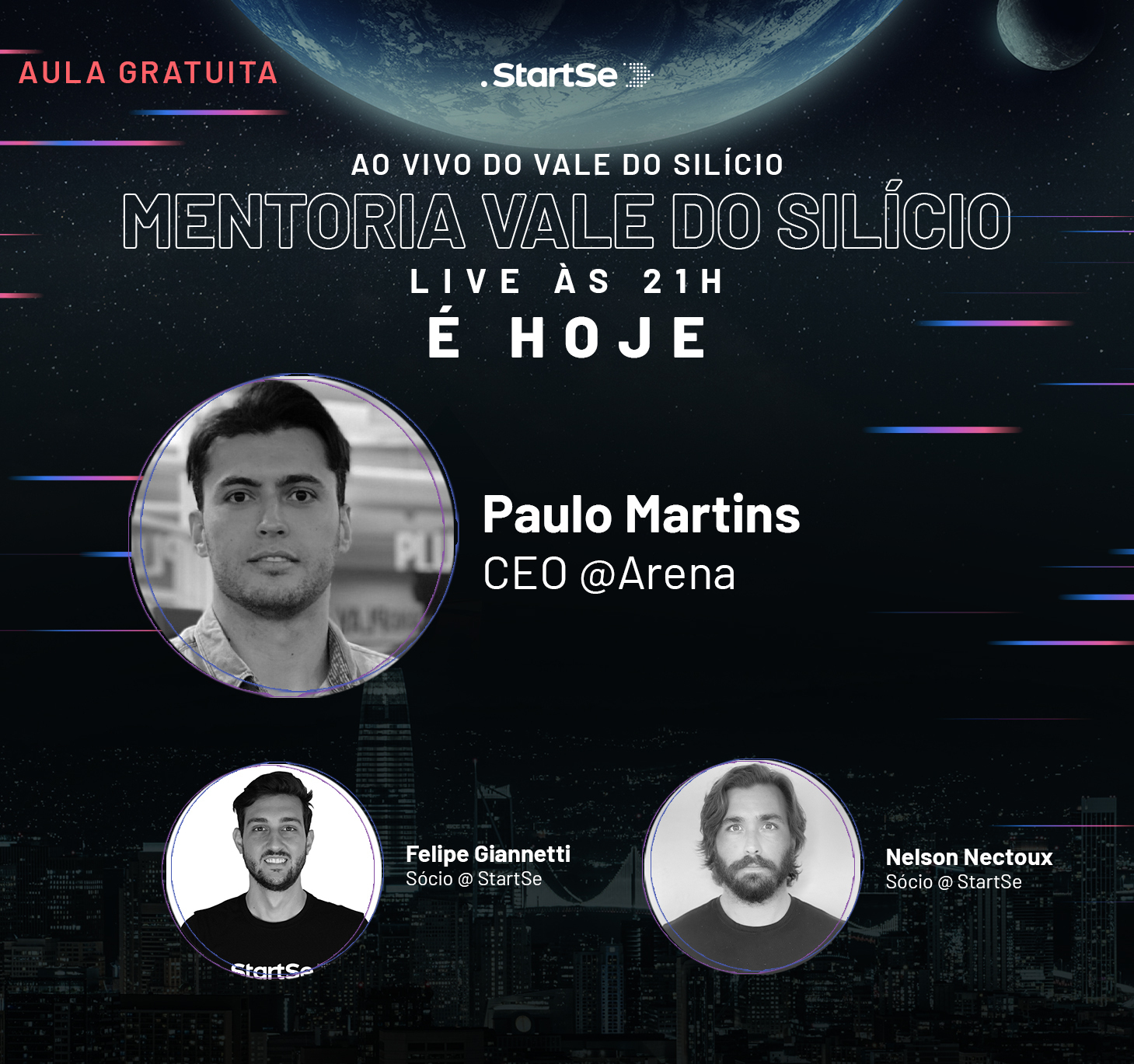 Mentoria Vale do Silício live session graphic