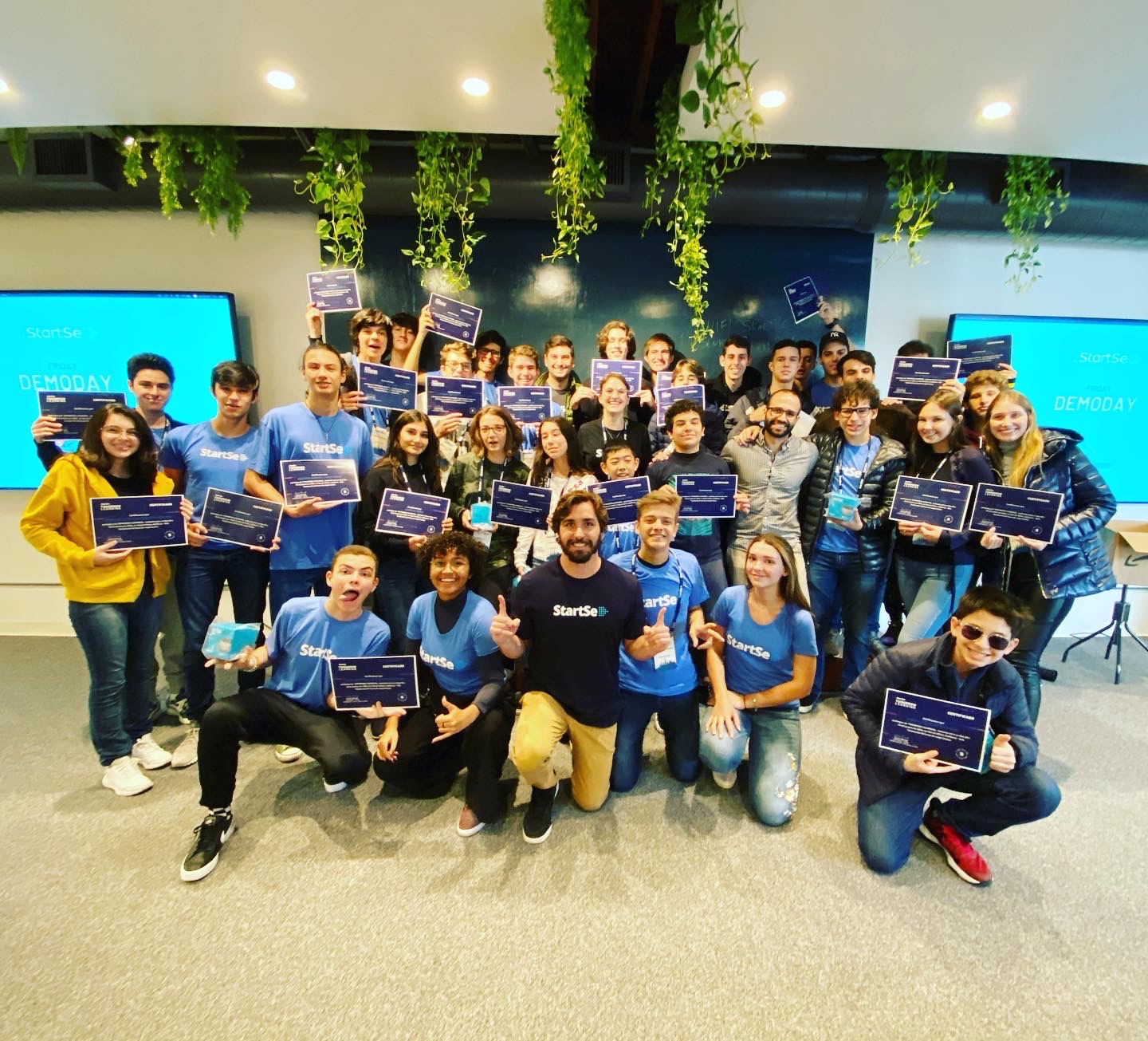Team photo at a company gathering