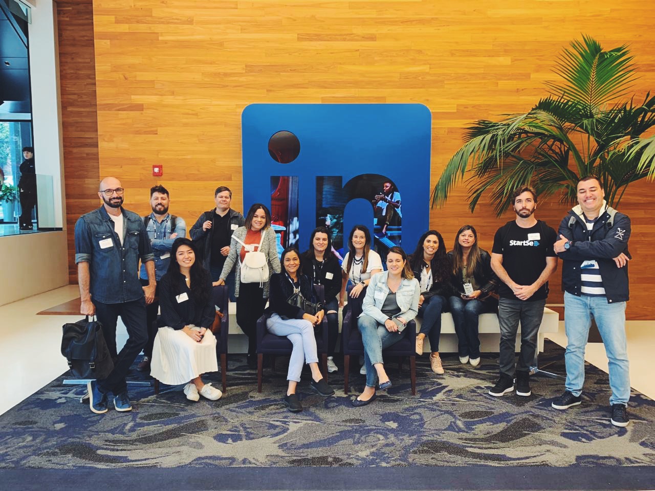 Delegation group photo at the LinkedIn offices